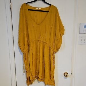 Oversized XXL Swimsuit Cover Up Dress Yellow Mustard La Vie En Rose NWOT